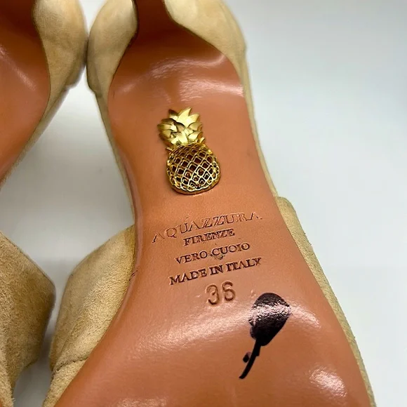 Aquazzura Firenze Beautiful Tan Suede Stiletto Heel Shoes *Sz 36/US Sz 6* 🔥🔥 - Picture 7 of 7